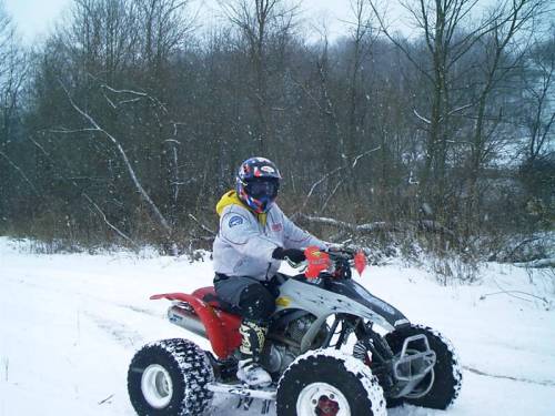 Riding in the snow.........